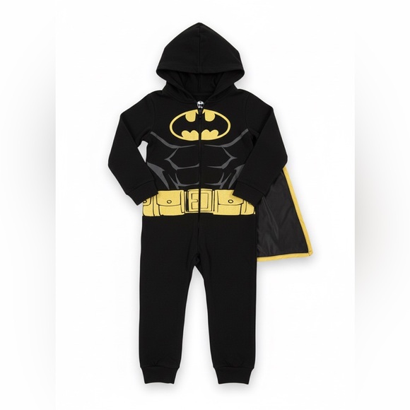 Batman Other - Batman Batman One Piece Costume DC Comics Toddler 4T Hooded Jumpsuit with Cape